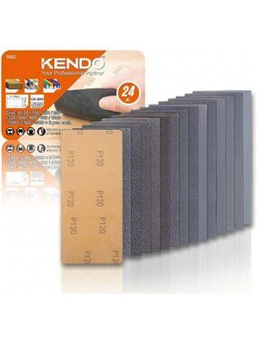 24pcs Wet & Dry Sandpaper Set, 120-3000 Grit for Wood, Metal & Automotive DIY